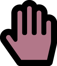 ikon av hånd som holdes opp som et stopp-tegn